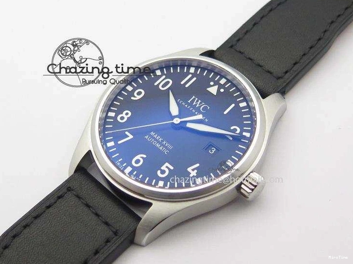 MIROTIME 0501 Mark XVIII IW327001 SS Mk Maker Best Edition Black Dial On Black Leather Strap A SunProtective 7299
